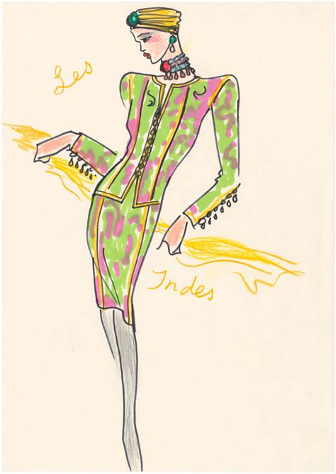 croquis yves saint laurent